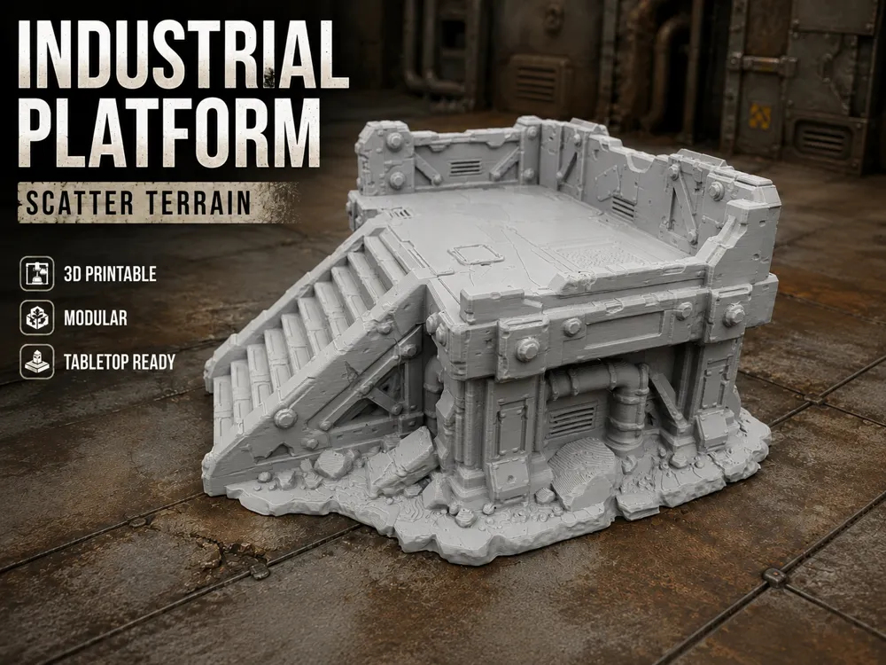 Escenografía en miniatura: Industrial Platform – Erhöhte Sci-Fi Plattform. Referencia del modelo original.