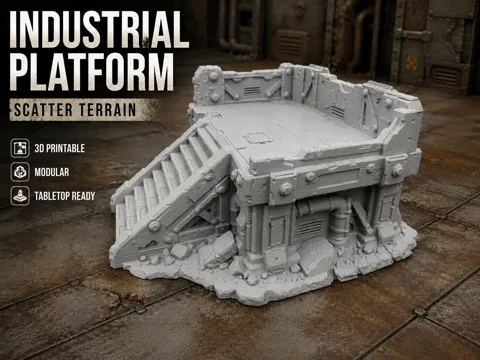 Escenografía en miniatura: Industrial Platform – Erhöhte Sci-Fi Plattform — referencia de MakerWorld