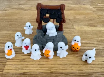 Adorno temático: Cute Halloween Ghost with Pumpkin Mini Fast Print — vista de referencia 3