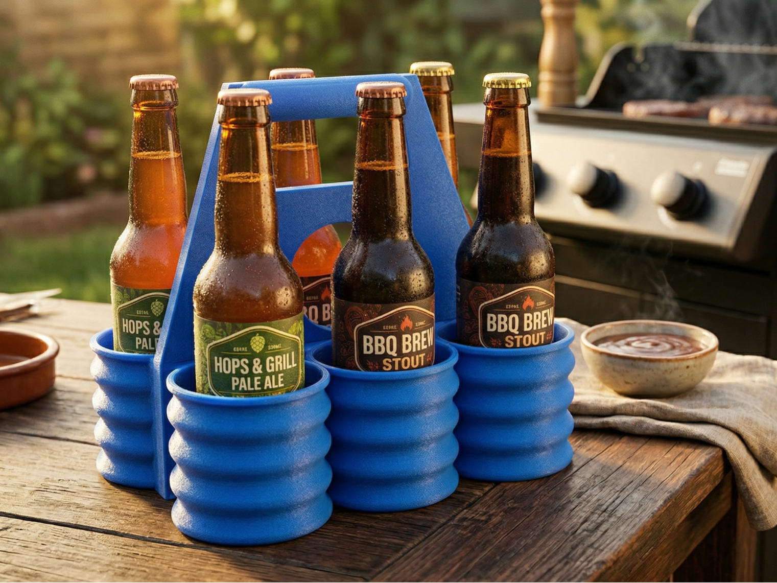 Ultimate 6-Pack Beer Caddy for BBQ
