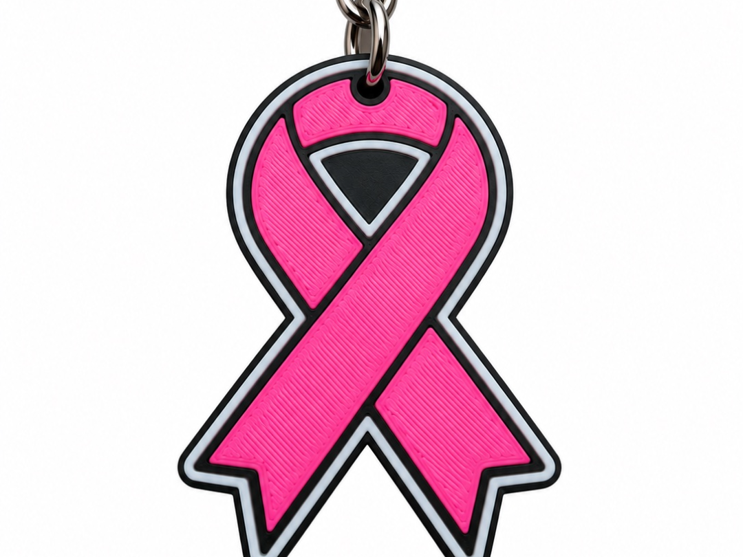 Pink Ribbon Keychain, Small Symbol, Big Meaning - 3D printed Image to Keychain, in stock in India