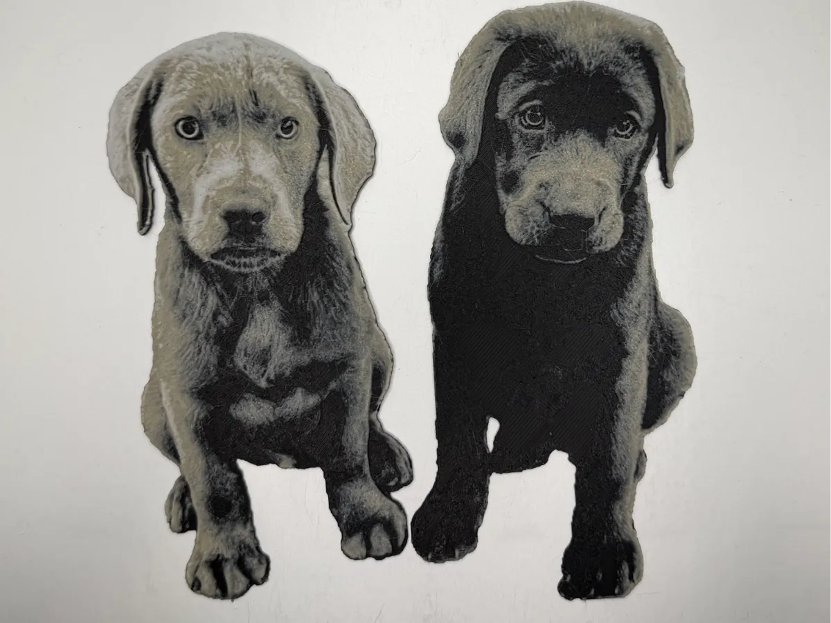 Lab Puppies Cutout by jc unboxed MakerWorld: Download Free 3D Models