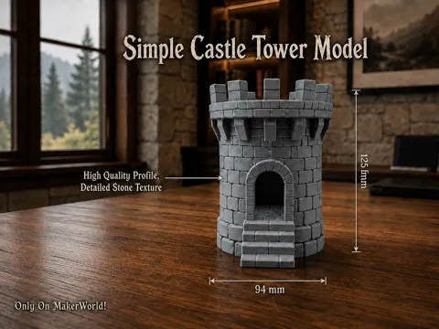 Accesorio para filamento: Simple Castle Tower Model — referencia de MakerWorld