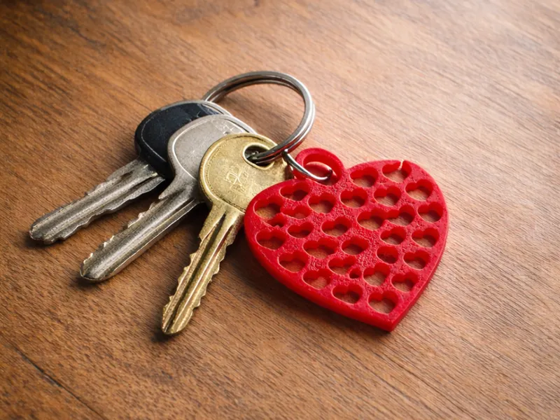 Valentine's Day Heart Keychain