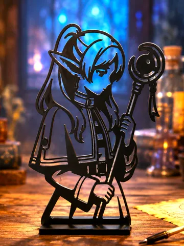 Modelo para impresión 3D: Elf Mage Frieren Desk Decoration — vista de referencia 2