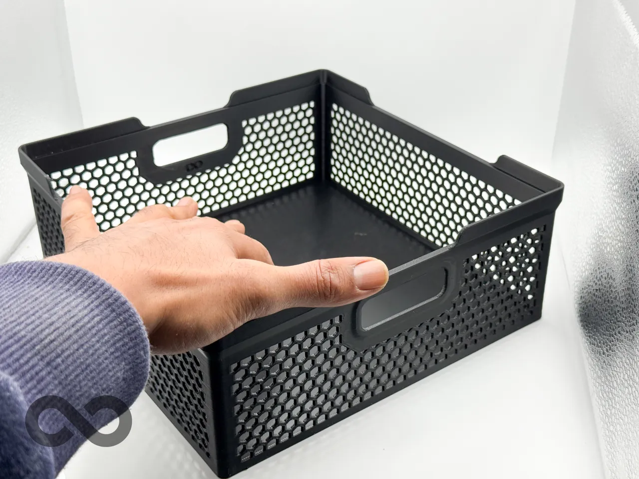 230x230mm Square Stacking basket with Handles view 3