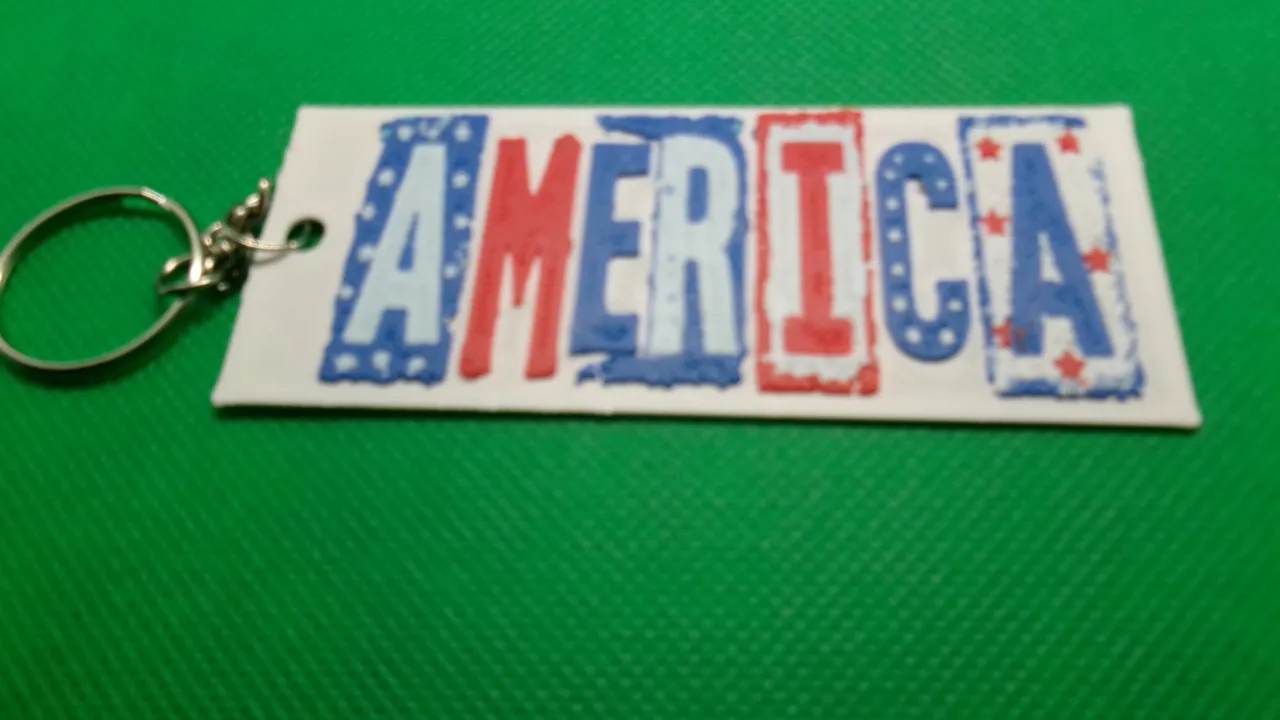AMERICA earrings and keychains view 2