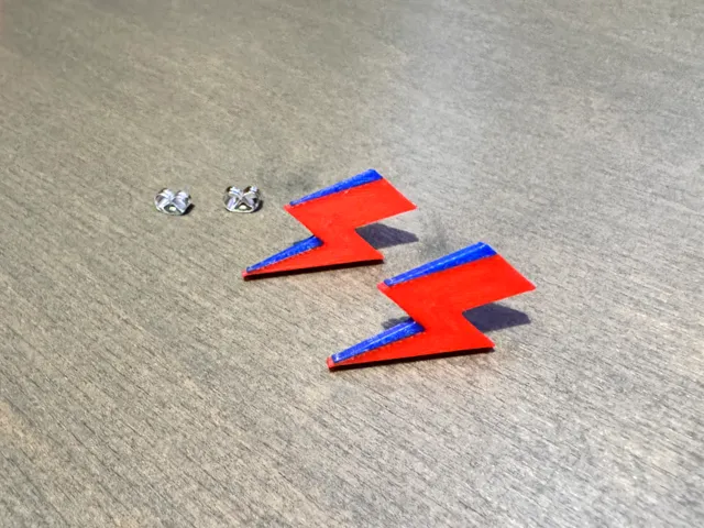 David Bowie Style Lightning Earrings