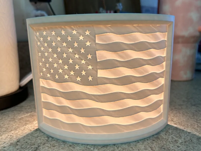 Waving American Flag Lithophane