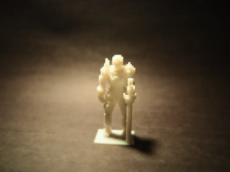 Voxel Style Statue with Sword