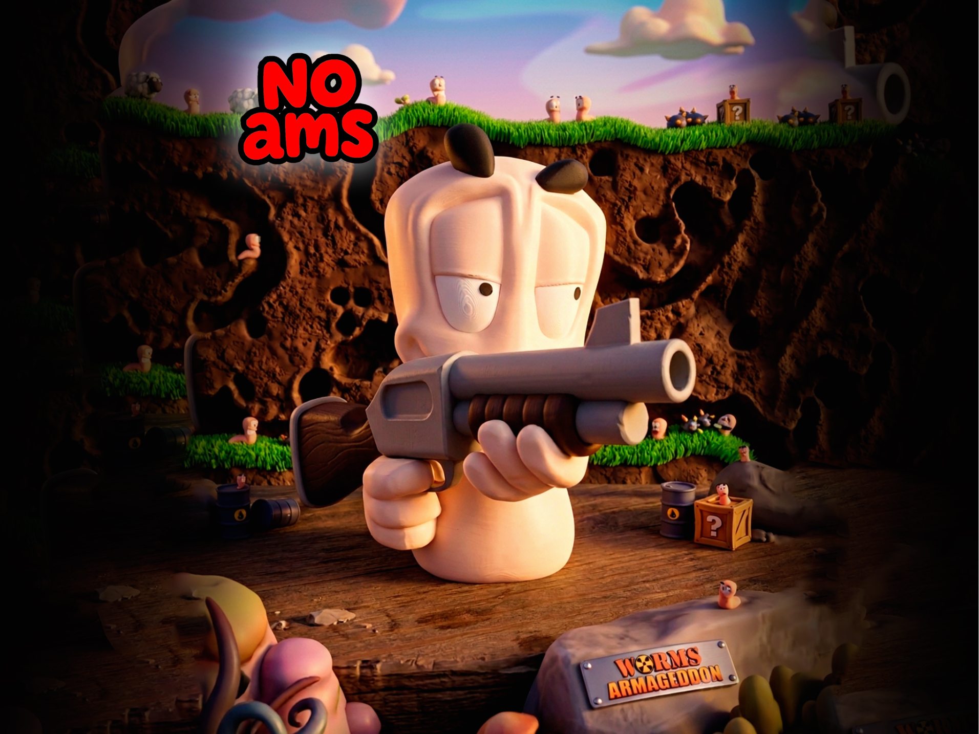 Classic Worm with Shotgun - 1