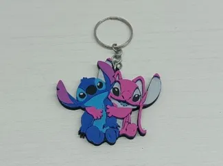 stitch and angel keychain