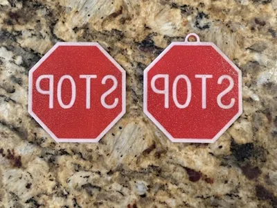 Backrooms Stop Sign keychain or Display sign