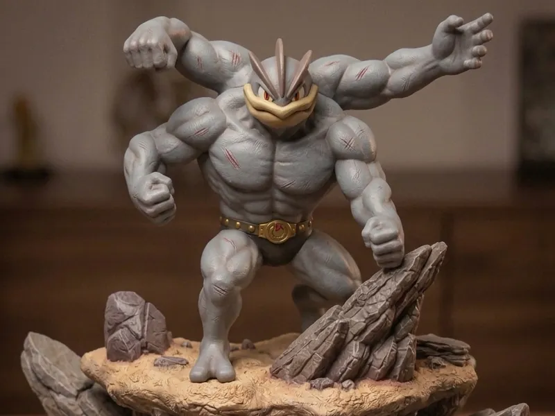Diorama de Machamp Golpe Roca