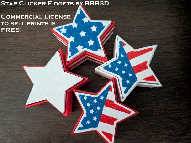 Star Clicker Fidgets - USA Patriotic