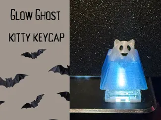 Glow Ghost Kitty KeyCap