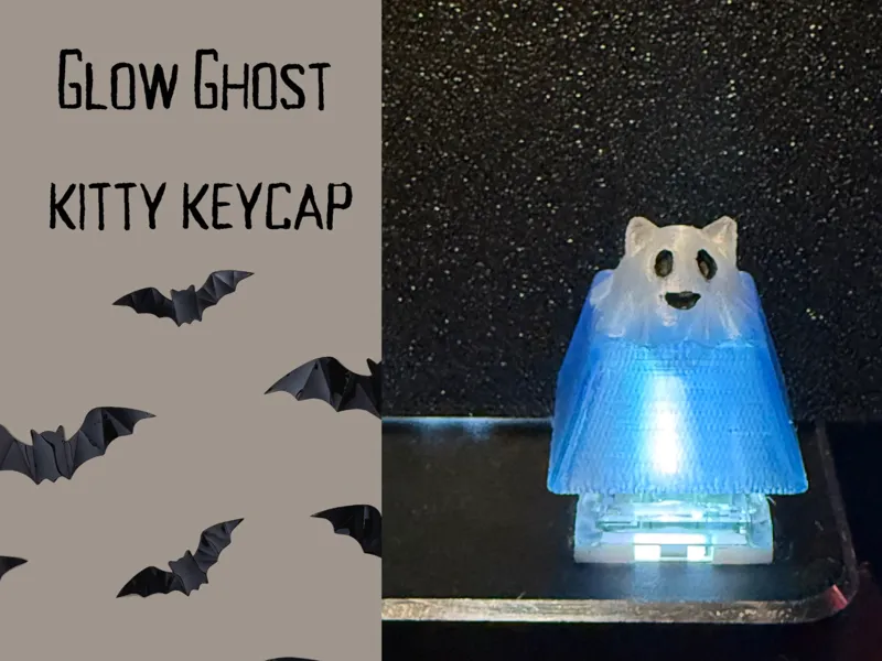 Glow Ghost Kitty KeyCap