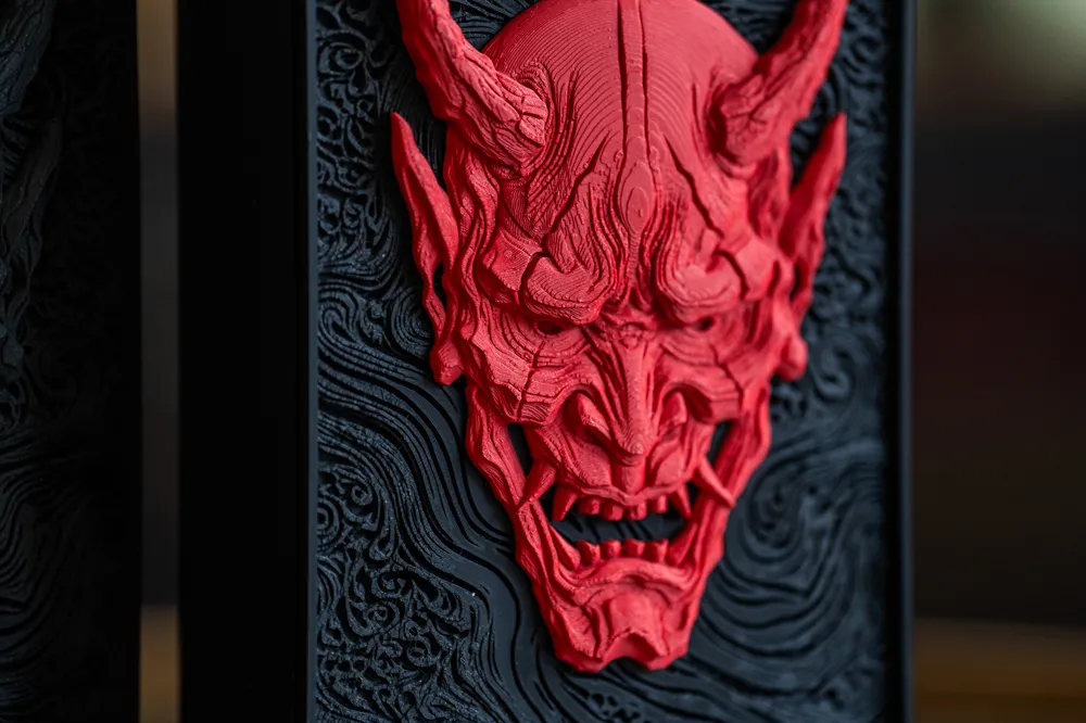 Samurai Iconic Mask Caixa de presente Máscara de Samurai Demoníaco - Modelo gratuito para ...