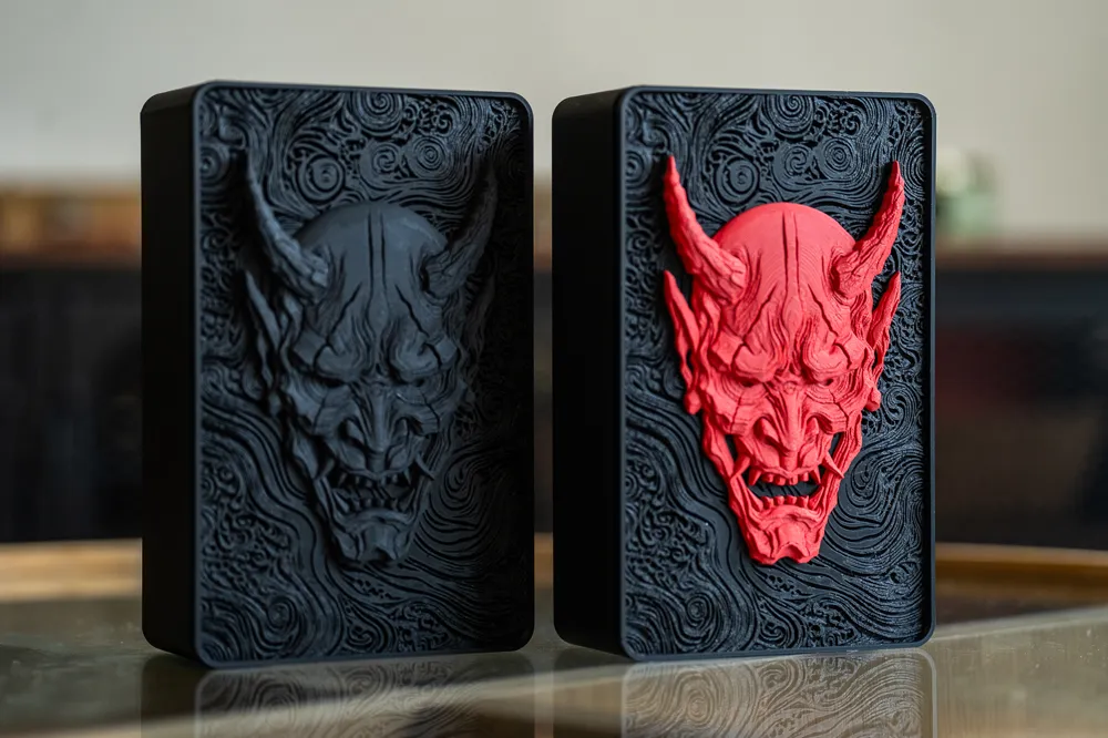 Samurai Iconic Mask Oni Samurai Mask Gift Box - Free 3D Print Model - MakerWorld