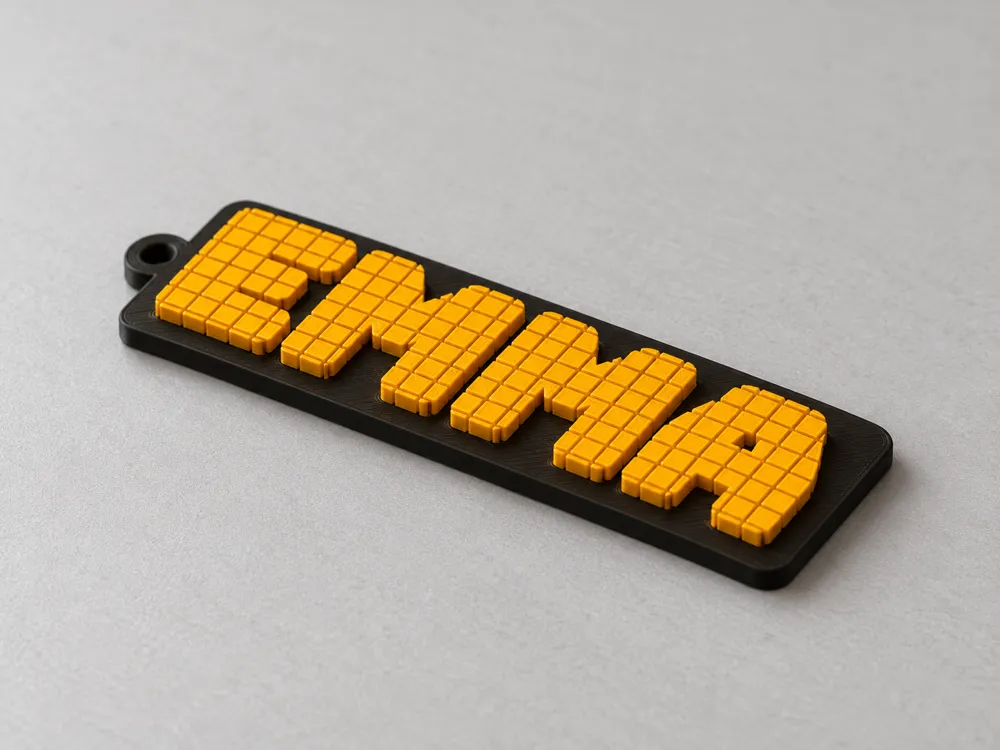 Pixel Tag - Customizable - Free 3D Print Model - MakerWorld
