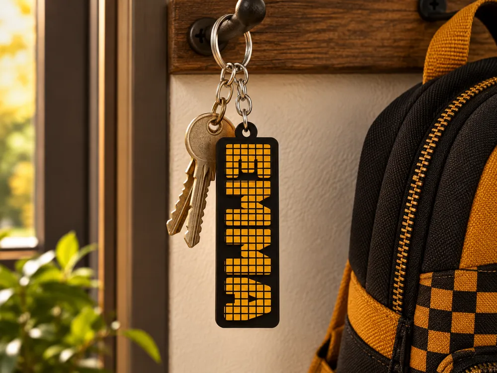 Pixel Tag - Customizable - Free 3D Print Model - MakerWorld