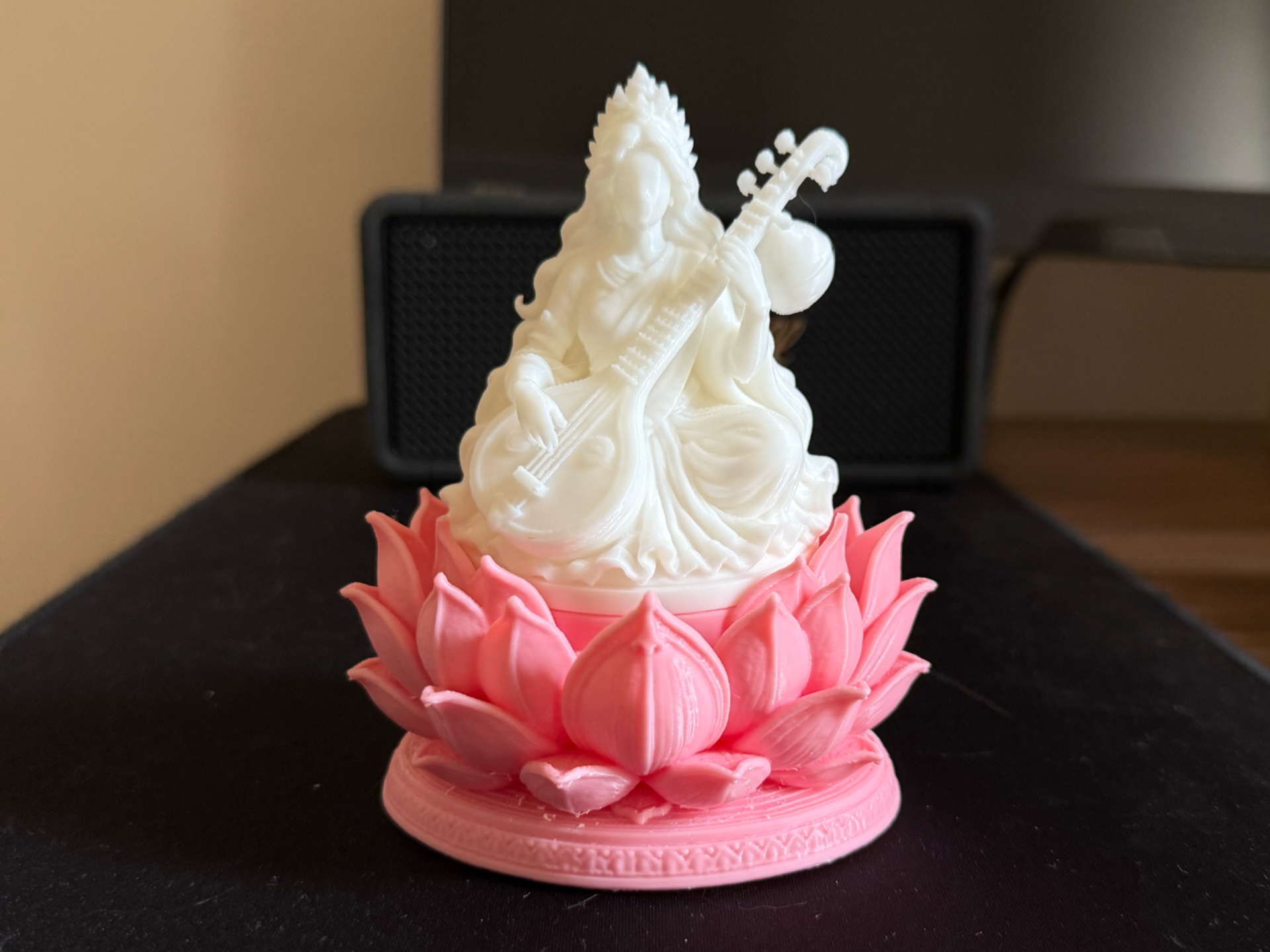 Veena Goddess Saraswati on Lotus