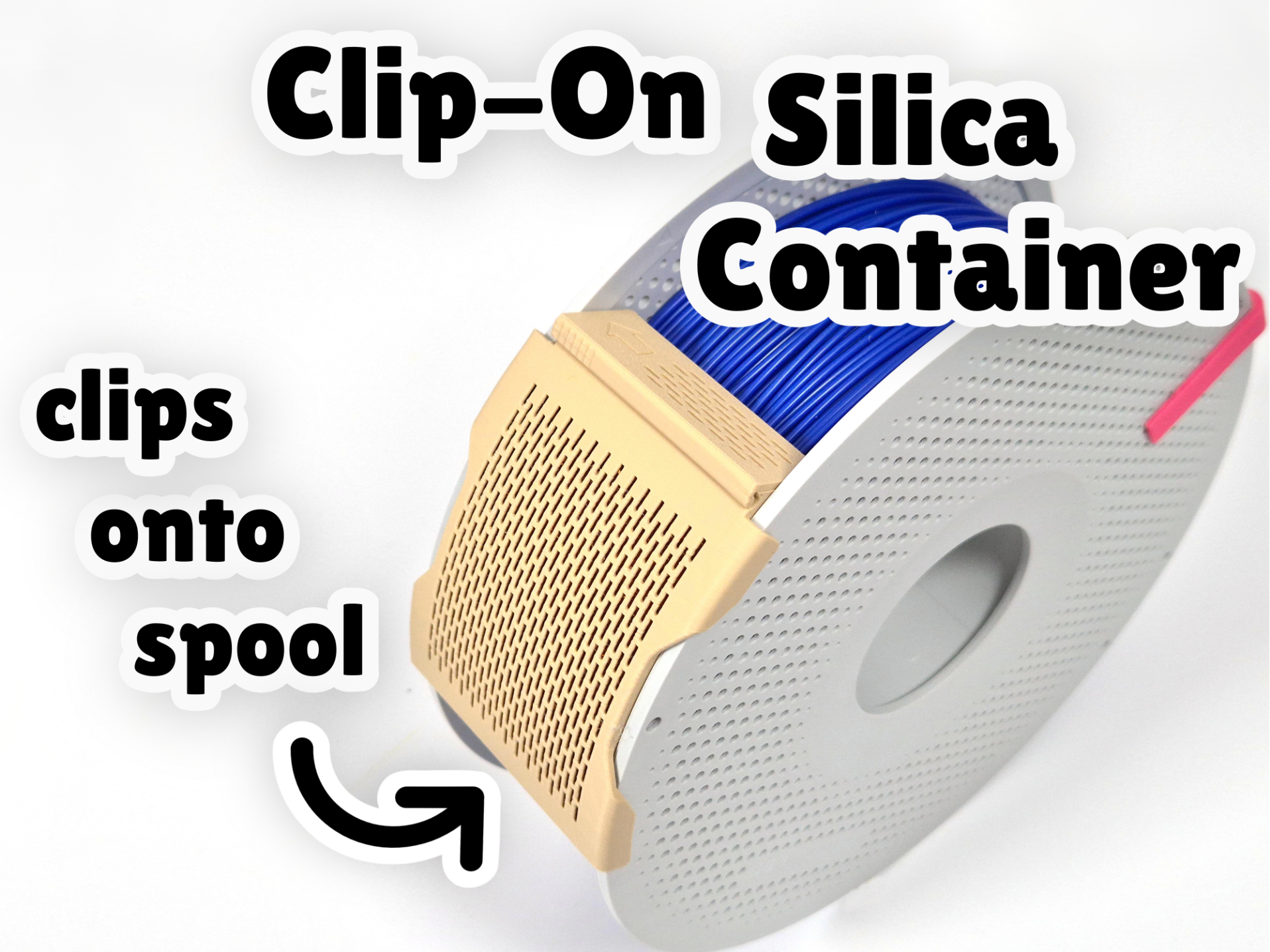 Clip-On Silica Container for BambuLab Spools