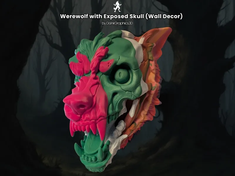 Werewolf with Exposed Skull (Wall Decor)