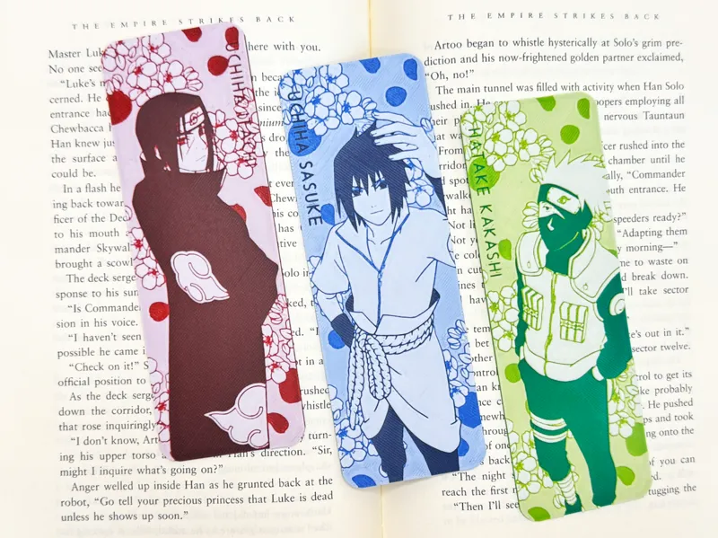 Naruto Bookmark Set - Sasuke, Kakashi & Itachi