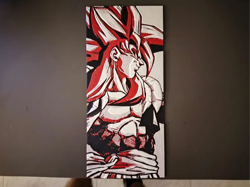 Gogeta Super Saiyan 4 – Arte en Relieve 3D