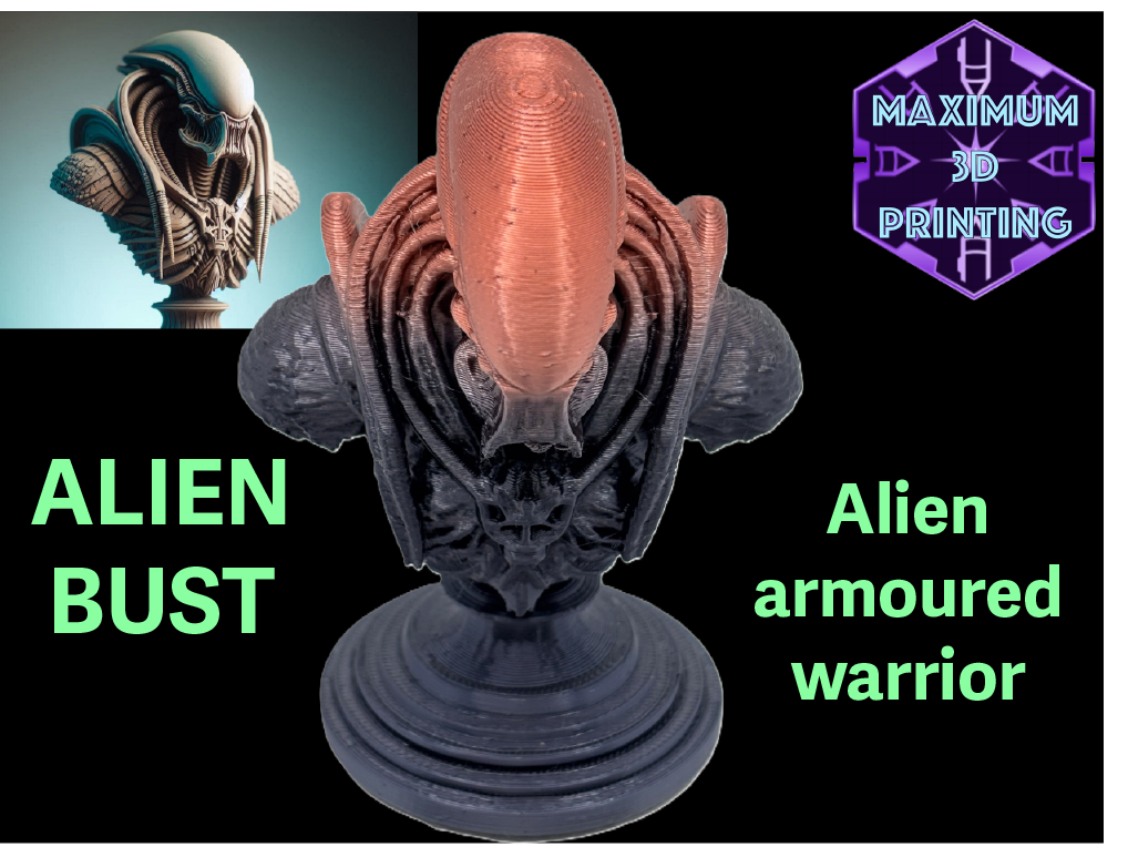 Alien bust in armor