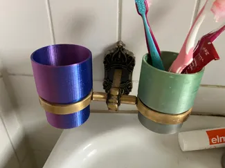 Becher Zahnbürsten Glas Mug toothbrush holder