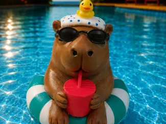 Capybara "Pooly der Sonnenanbeter "