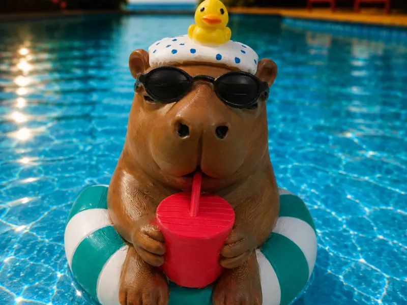 Capybara "Pooly der Sonnenanbeter "