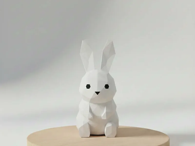 Low-Poly Bunny – Minimalist Spring Figurine