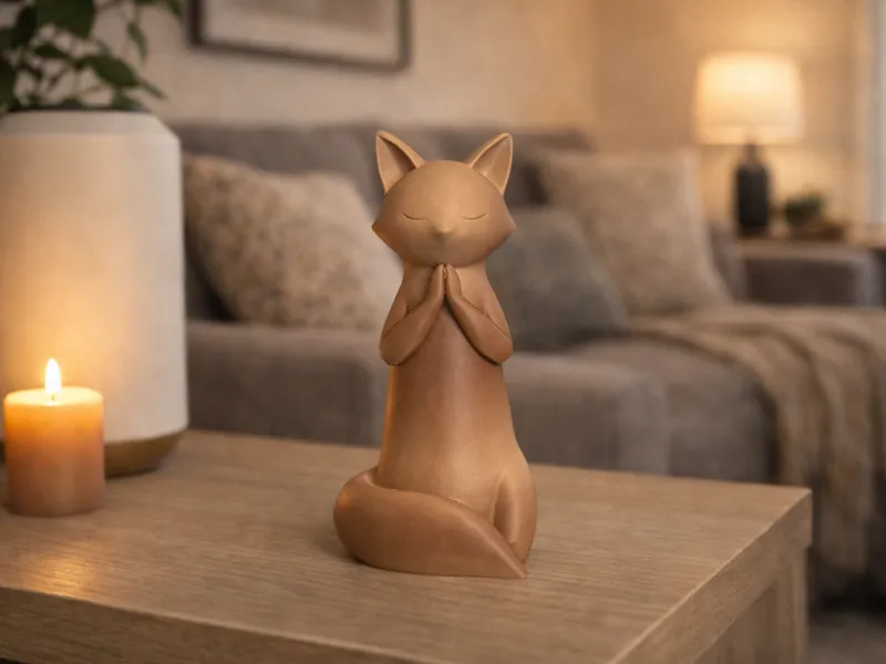 Zen Fox– Minimalist Calm Sculpture