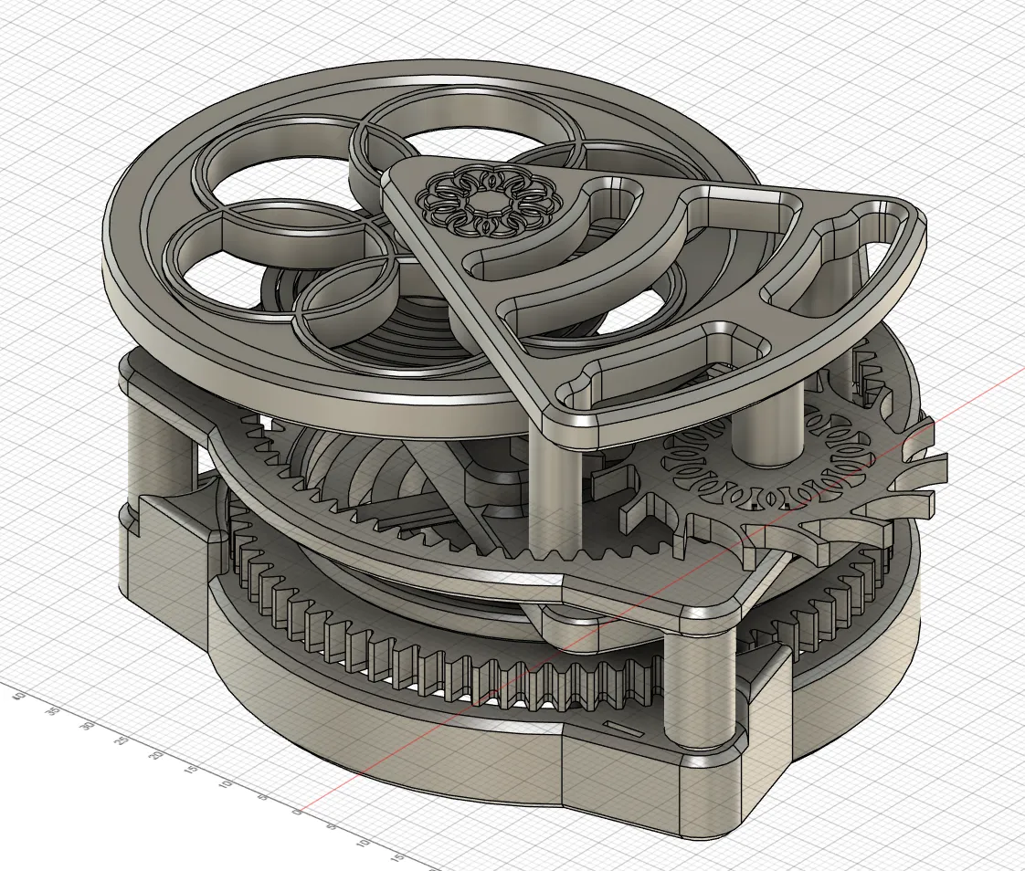 Fully 3d Printed Tourbillon view 2
