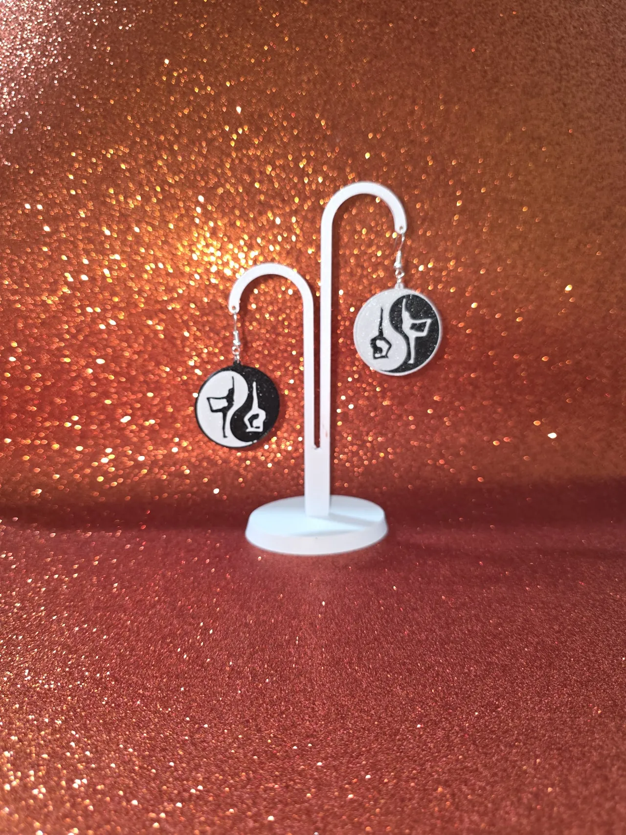 Yoga Yin Yang earrings view 3
