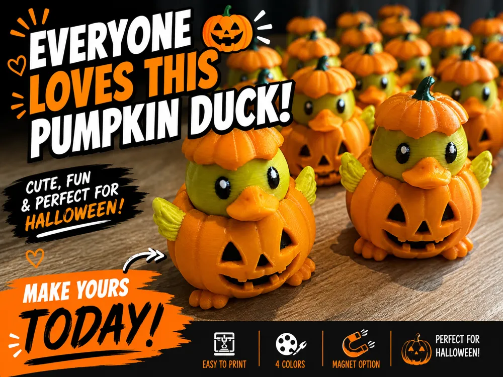 Adorno temático: Pumpkin Duck – Halloween Rubber Duck. Referencia del modelo original.