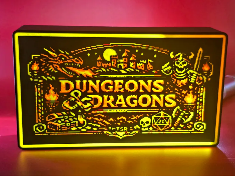 Retro Dungeons and Dragons Lighted Sign