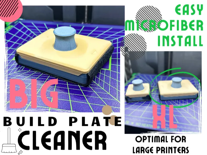 Big Build Plate Cleaner! XL - Easy Microfiber Fit