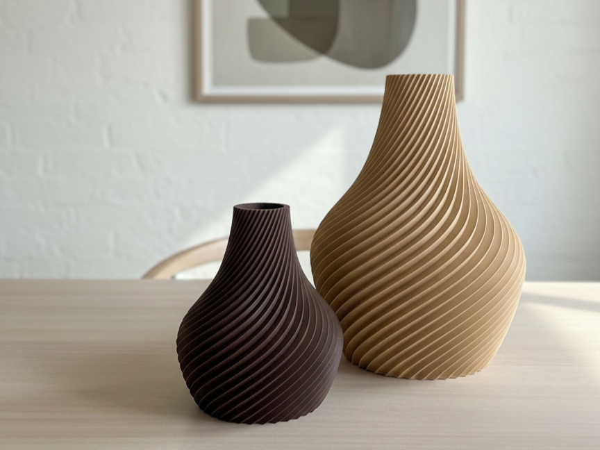 Japandi Spiral Vase
