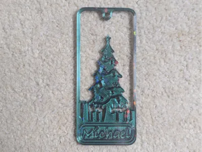 Xmas Tree and Presents Bookmark. Custom name