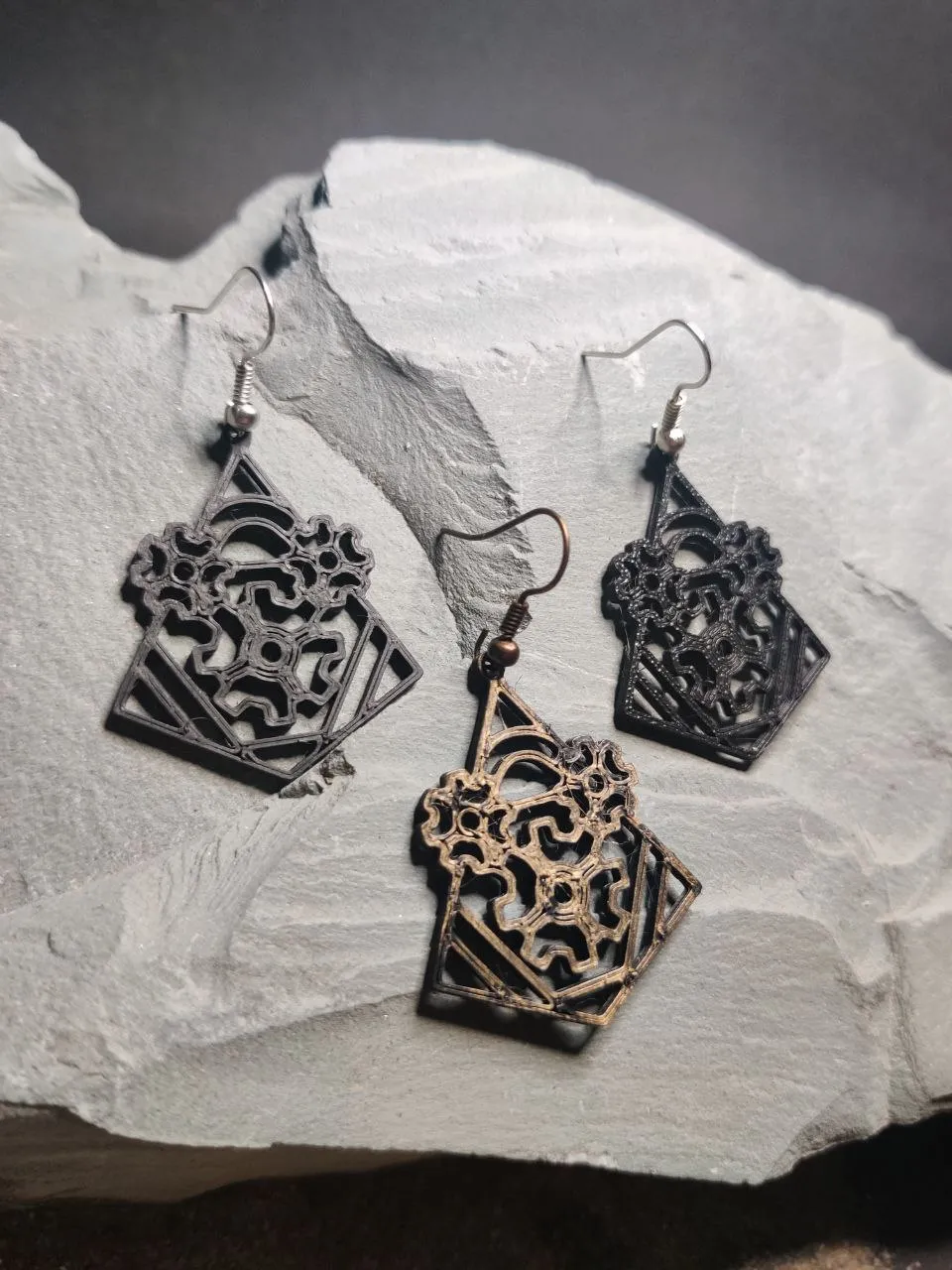 MechaMystique – Steampunk Gear Earring view 2