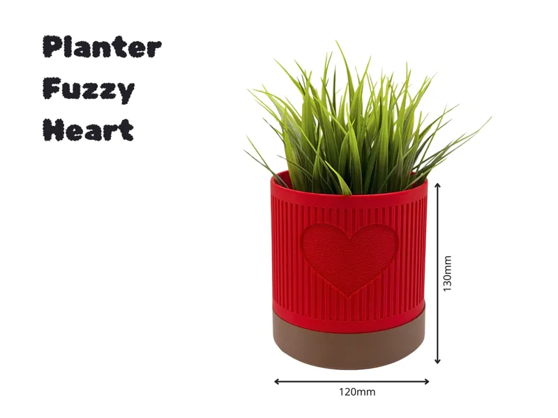 Planter Fuzzy Heart