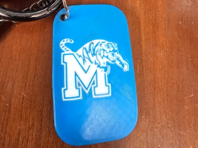 University of Memphis Leaping Tiger Logo Keychain