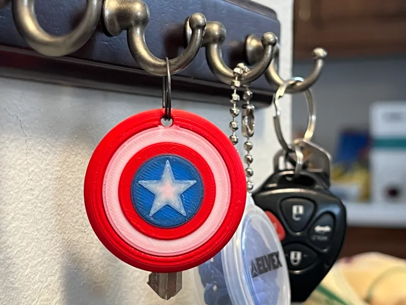 Captain America Shield - Dog Tag Keychain