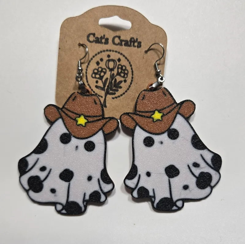 Cowboy Ghost Earrings