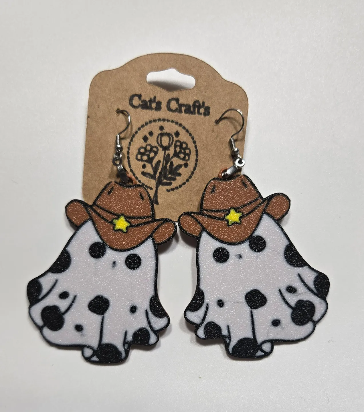 Cowboy Ghost Earrings view 2