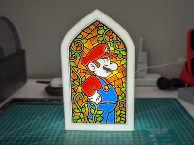 Mario Stained Glass Light box